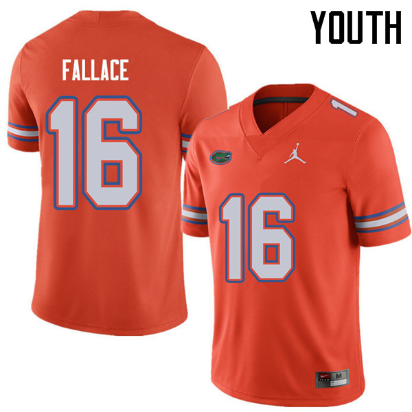 Jordan Brand Youth #16 Brian Fallace Florida Gators College Football Jerseys Sale-Orange - Click Image to Close